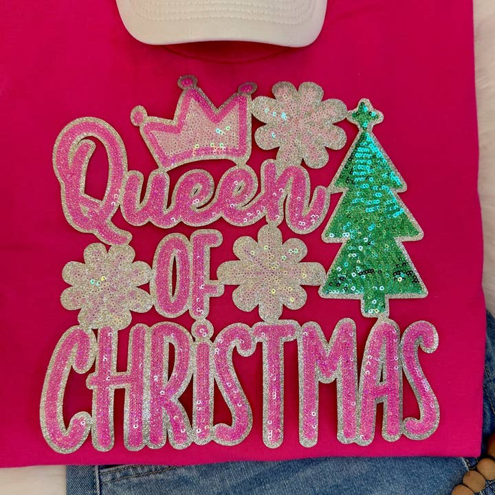 sequinandstiches - Wholesale Patch - Queen of Christmas Patch: Christmas Applique - 11 inch Sequin patch2
