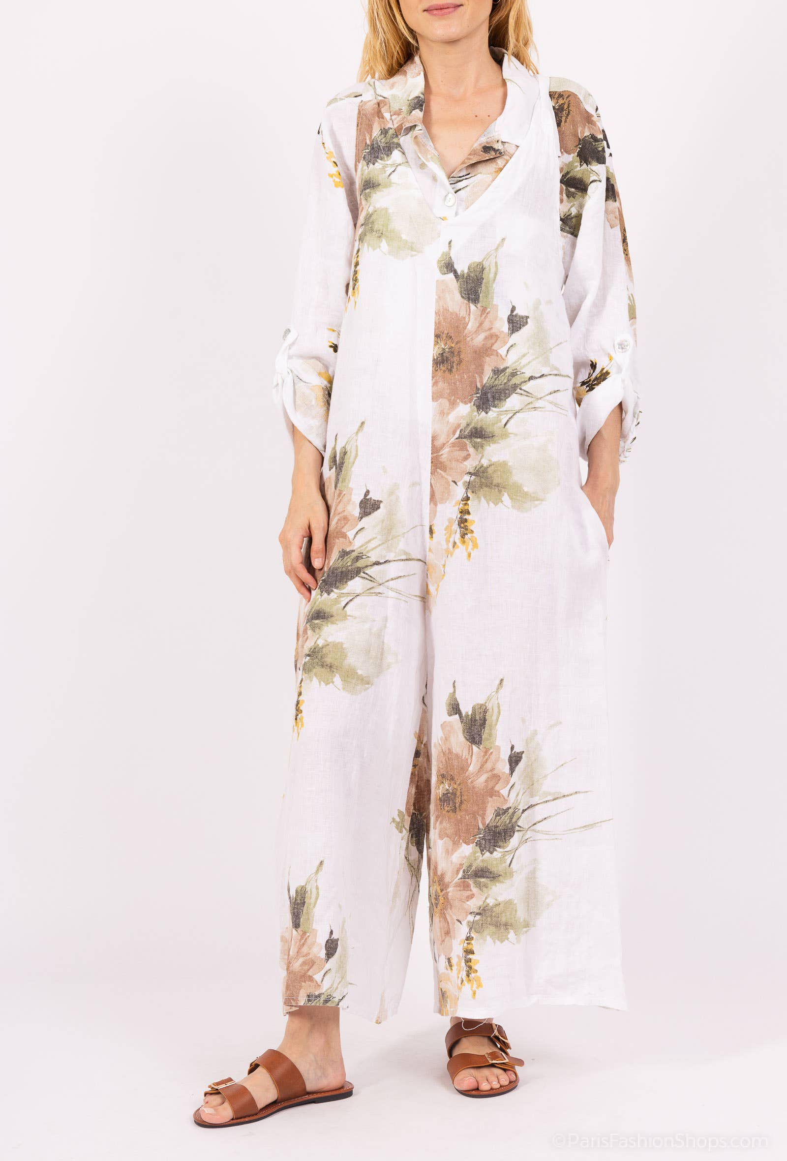 Shyloh - Wholesale Onesie - Women's - Flowy long dress with floral print and straps 2059935