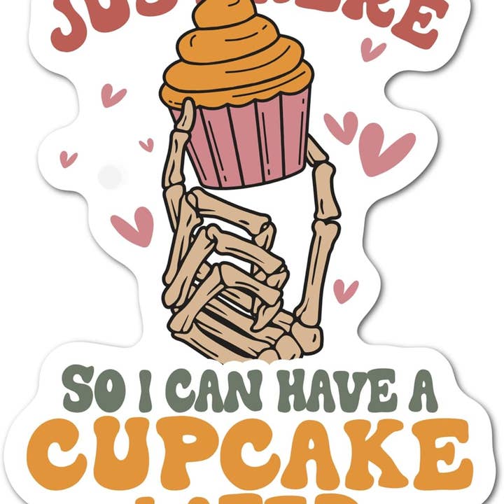 Autocollant Entraînez-vous à la salle de sport Just Here pour que je puisse manger un cupcake plus tard pour la vente par Lyrical River Designs