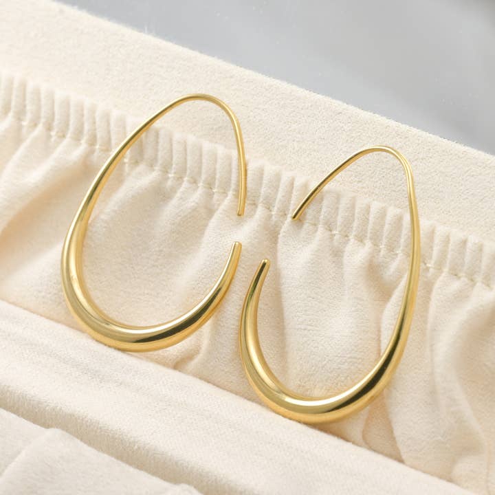 Blueyejewelry - Wholesale Hoop Earrings - Tear Drop Earrings - Stainless Steel Pear Hoop Earrings8