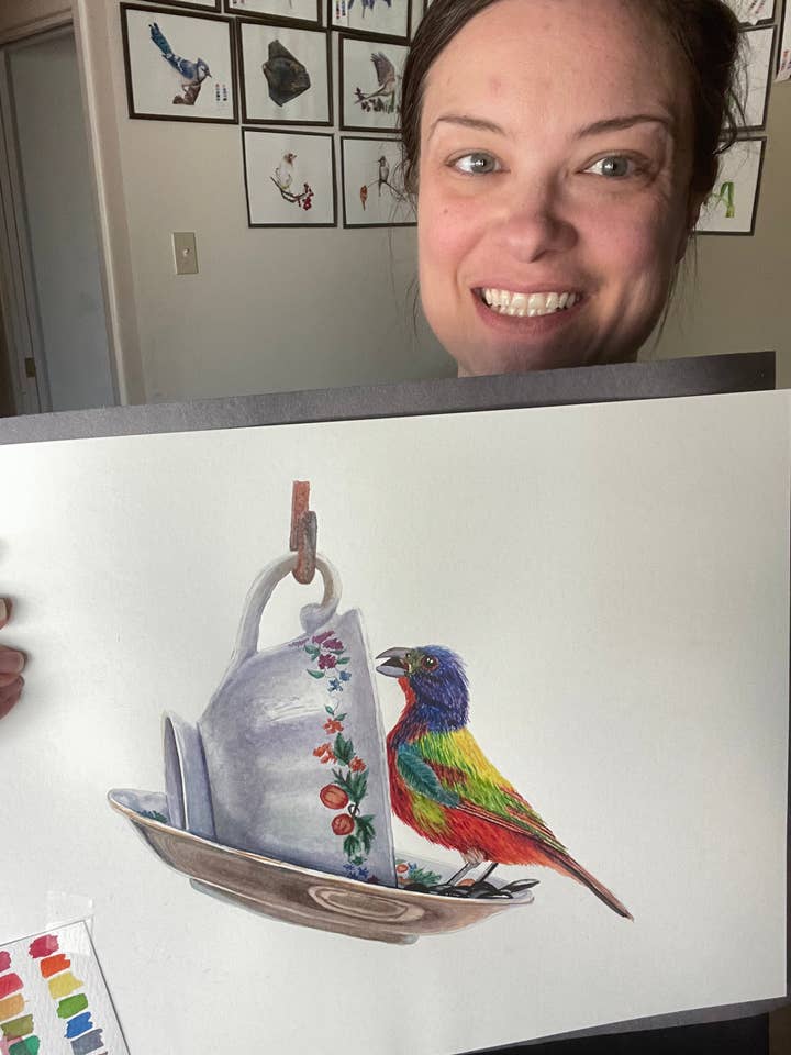 Stampa Giclée - Passero Dipinto per la vendita all'ingrosso da parte di Bird Art by KB