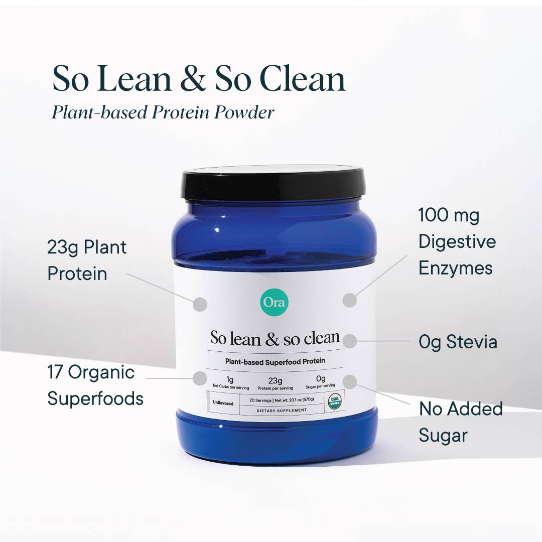 Ora Organic – wholesale Protein/superfood powder – So Lean & So Clean - Protein Powder - Unflavored 20 serv1