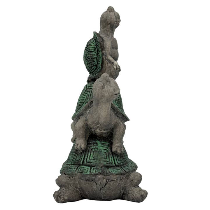 Galt International Company - Vendita all'ingrosso Ornamenti/decorazioni per esterni - Statua da giardino con tripla tartaruga da 15 pollici