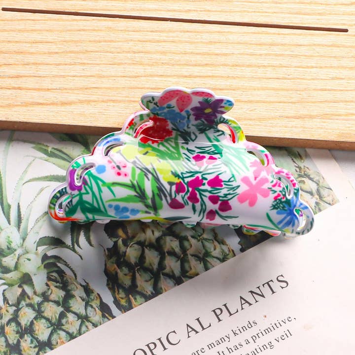 NINEXIS - Wholesale Hair Clip - Women's - CWAHA1419_ACETIC ACID PLANT FLOWERS IRREGULAR HAIR CLAW CLIP5