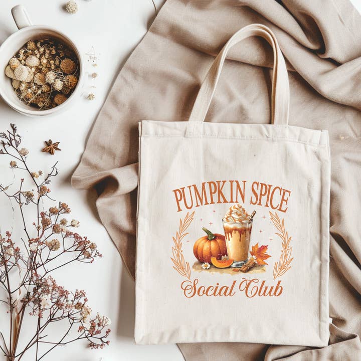 iBrand Promotions - Wholesale Tote Bag - Unisex - Pumpkin Spice canvas tote bag