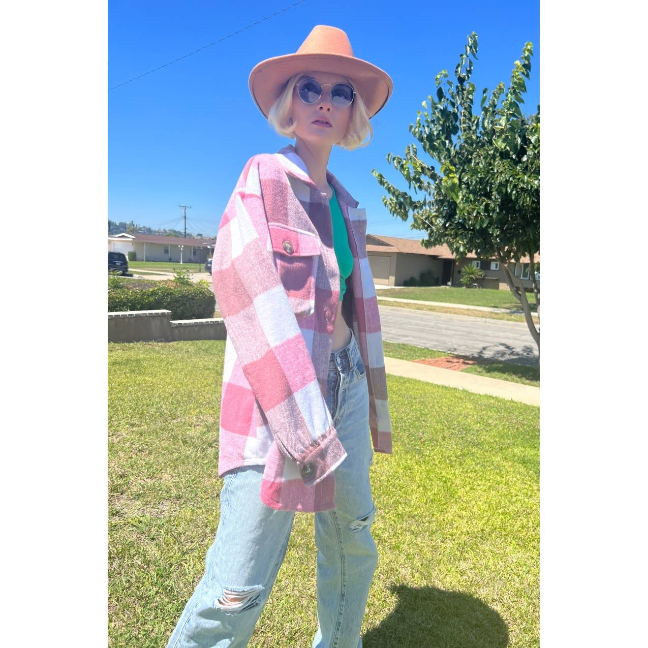 Mapcie – wholesale Jacket – Women's – PLAID SHACKET WITH POCKETS17