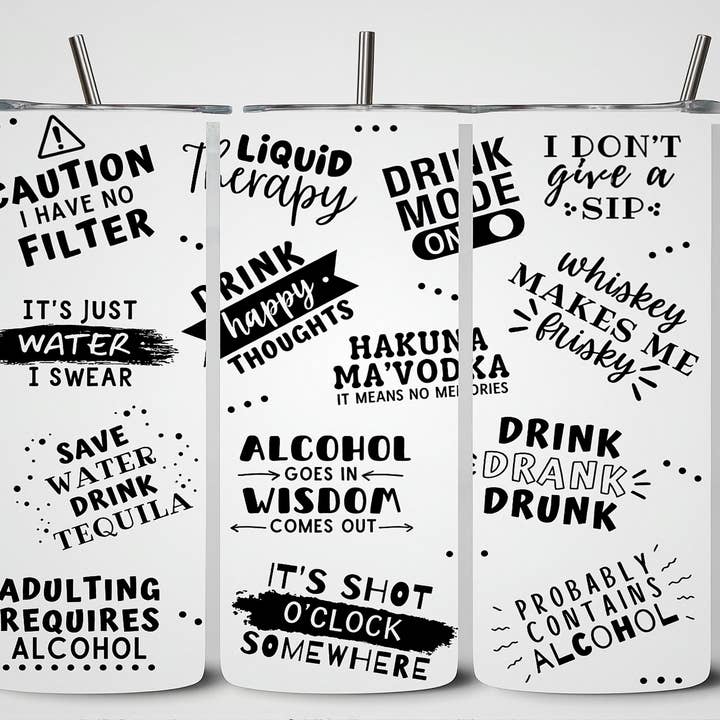 Alpha Wholesale - Wholesale Insulated Mug/Tumbler - Alpha Printing 20oz Stainless Steel Tumblers-adult sayings