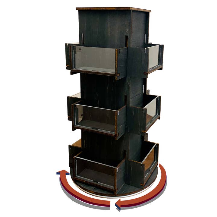 Torched Displays - Wholesale Retailer Display Stand/Case - Rotating Display Stand for Stickers, Decals and Small Cards