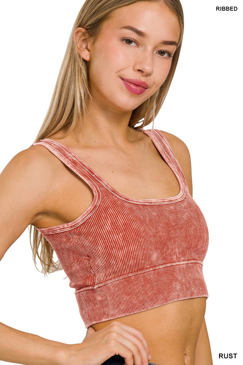 42POPS – Großhandel BH – Damen – ", Quadratischer Ausschnitt Gewaschener Nahtloser Rippen-Bralette mit herausnehmbaren Pads18