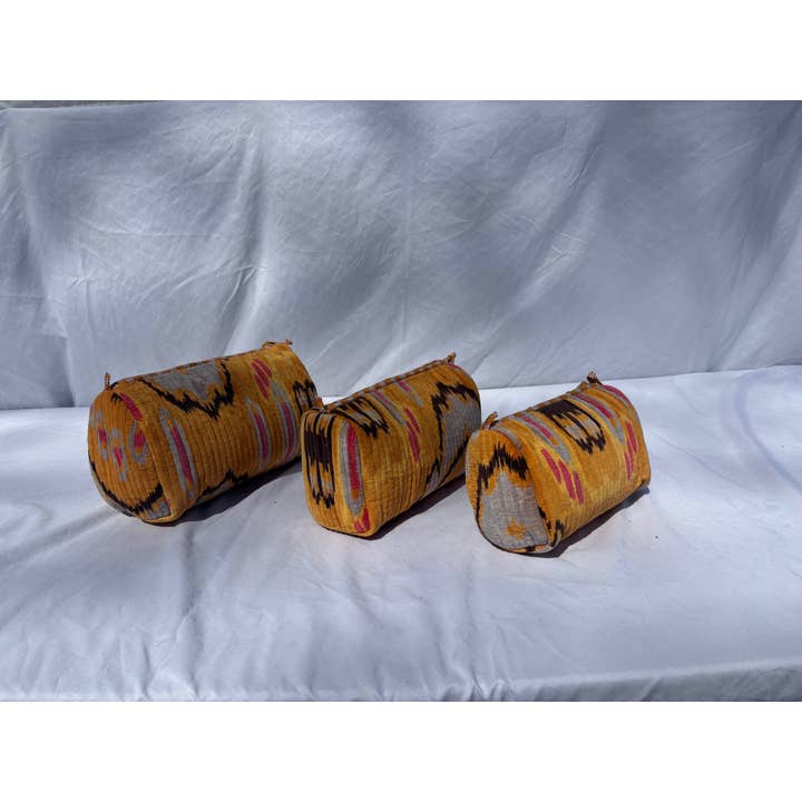 Tibet Handicrafts LLC - Wholesale Travel Set - Orange Velvet 3 Piece Travel Set1