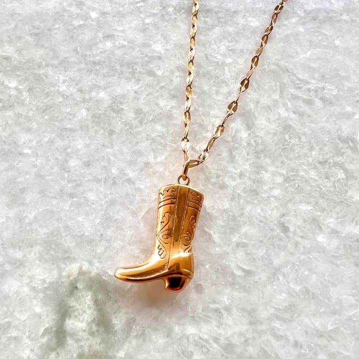 Cowboy boot necklace for wholesale by Anjewelz.co