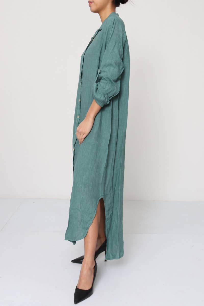 LÉA & LUC - Wholesale Dress - Women's - Long shirt dresses in 100% Linen REF. 148425