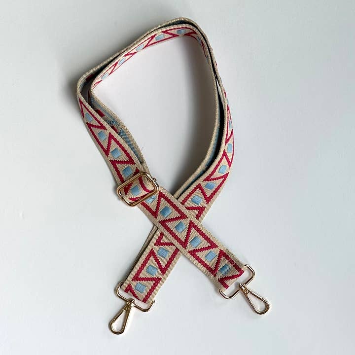 REA Gitarrband Axelrem Bälte Geometrisk Rosa Blå för wholesale av iconic mi