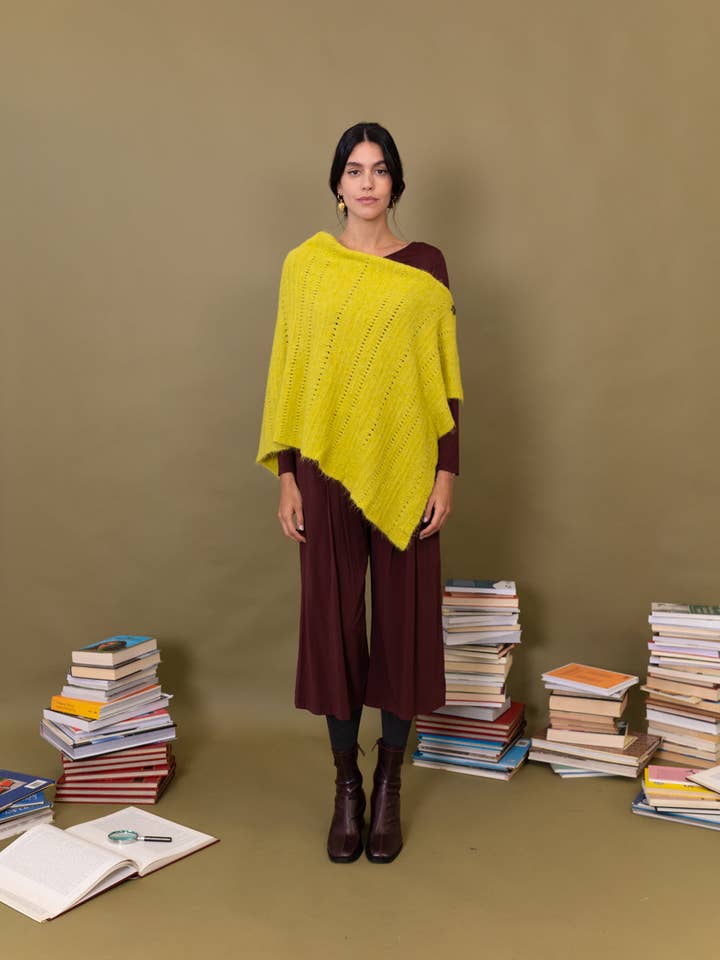 VARELA OPENWORK KNIT CAPE for wholesale by POEMS BCN