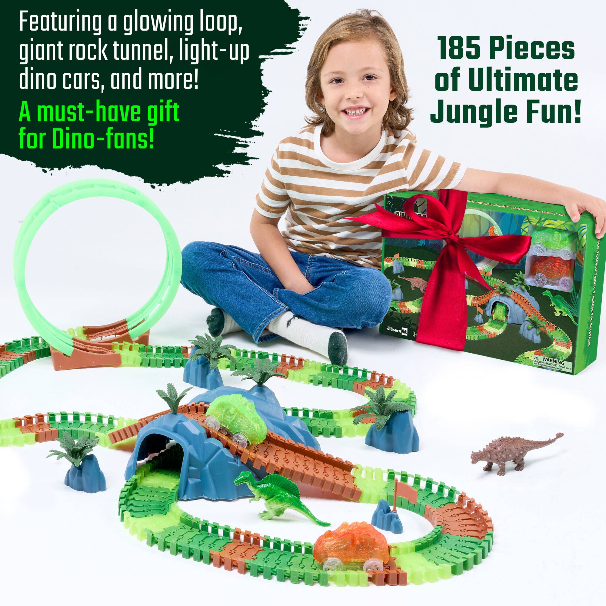 JitteryGit - Wholesale Toy Set - Kids - Dinosaur Forest Race Car Track Edition STEM Toy Gift Set7