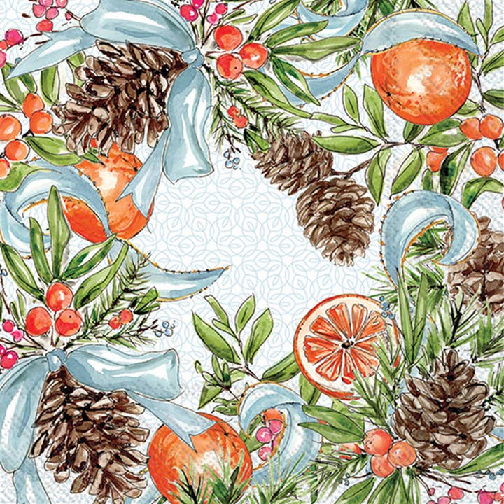 Paper Lunch Napkin 20 Ct Pinecones And Ribbons Fall Autumn for wholesale by Boston International