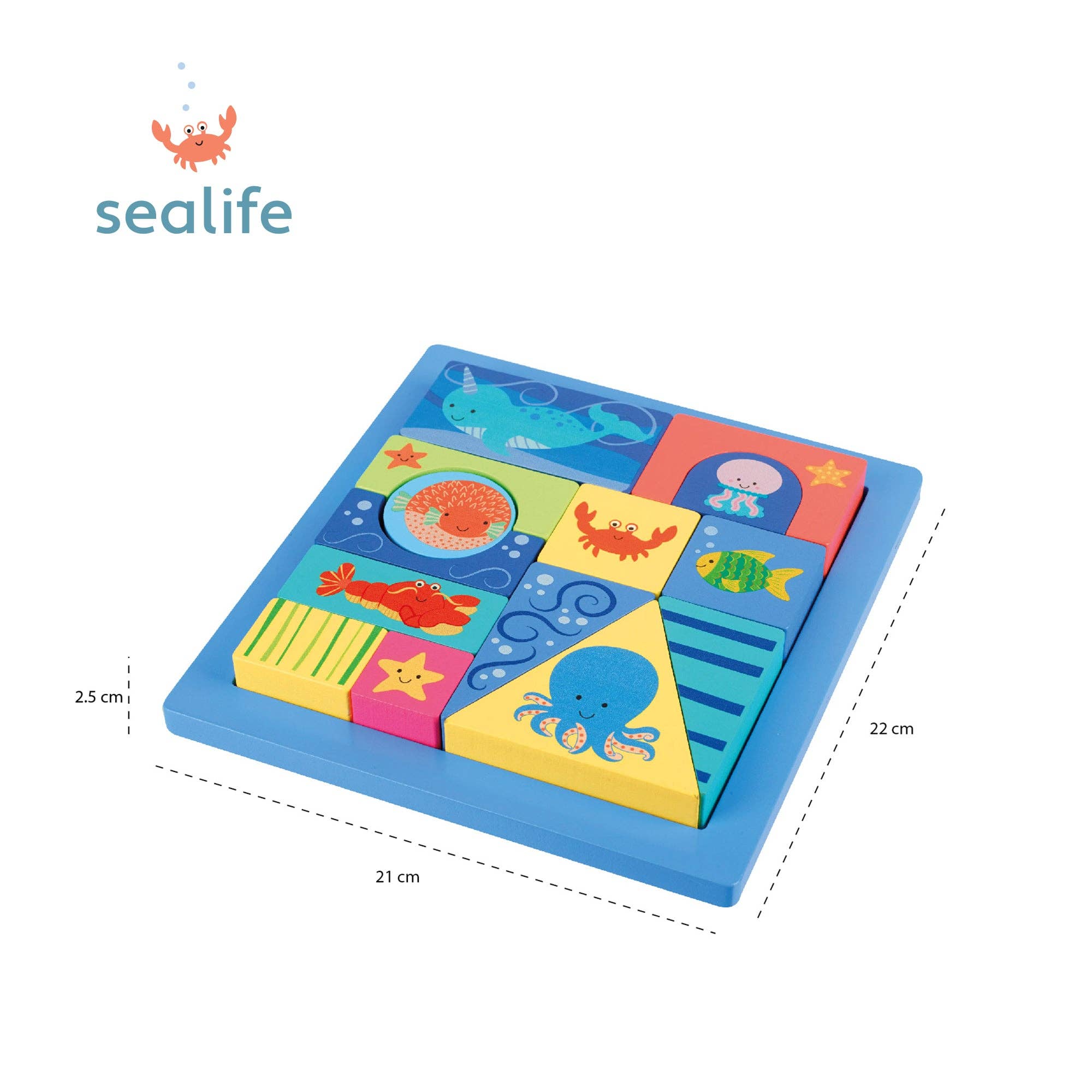Orange Tree Toys – wholesale Wood toy – Child – Sea Life Block Puzzle5