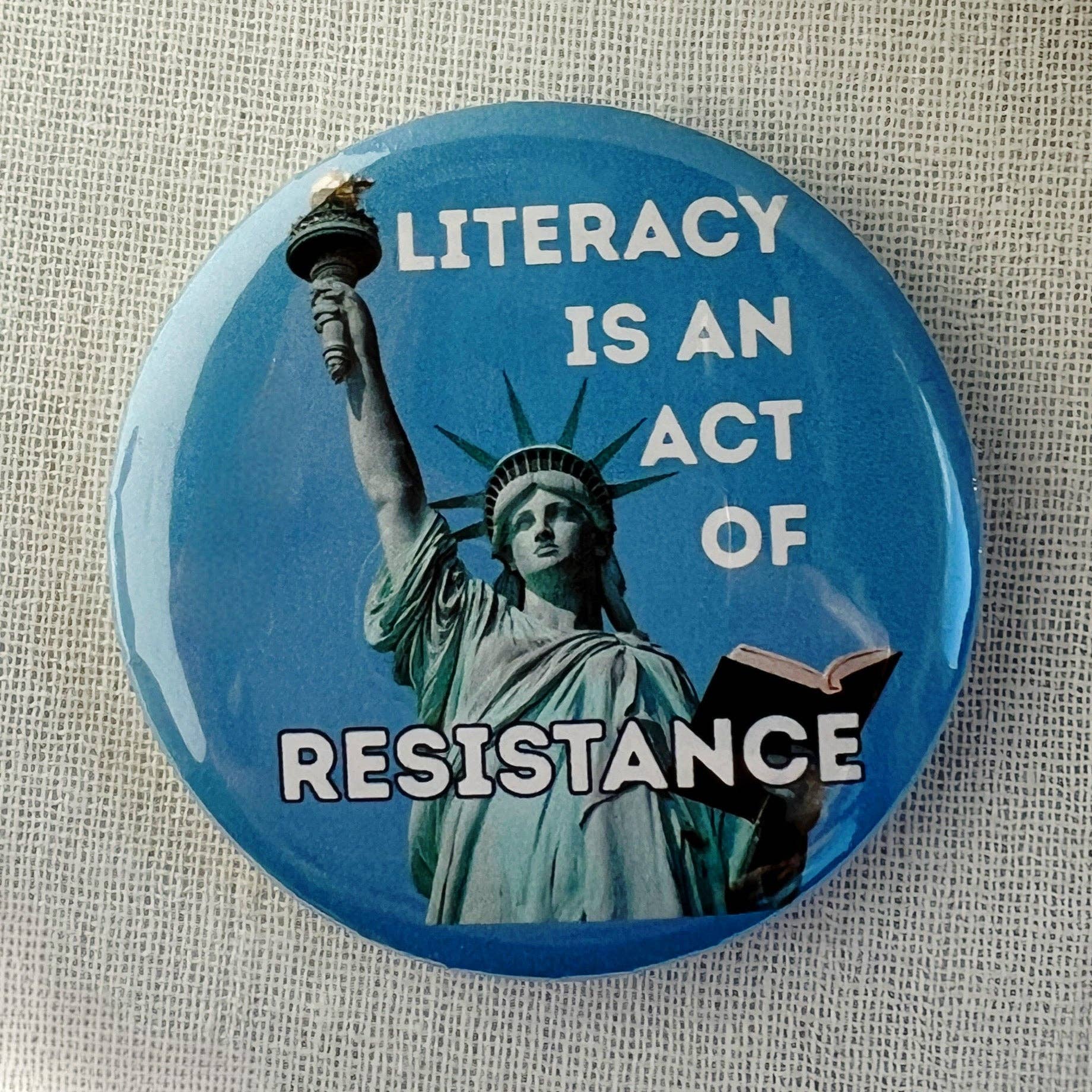 Pretty Clever Words - Wholesale Lapel Pin/Button - Pro-Democracy Pinback Buttons - Literacy is an Act of Resistance2