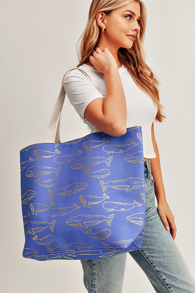 Hana - Vente Tote bag – femme - Sac fourre-tout Gold Foil Whale16