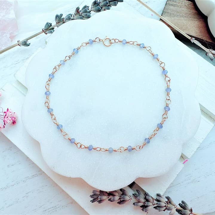 Tiny Tanzanite Beads Bracelet | 14k Gold Filled for wholesale by MM&H DESIGNS