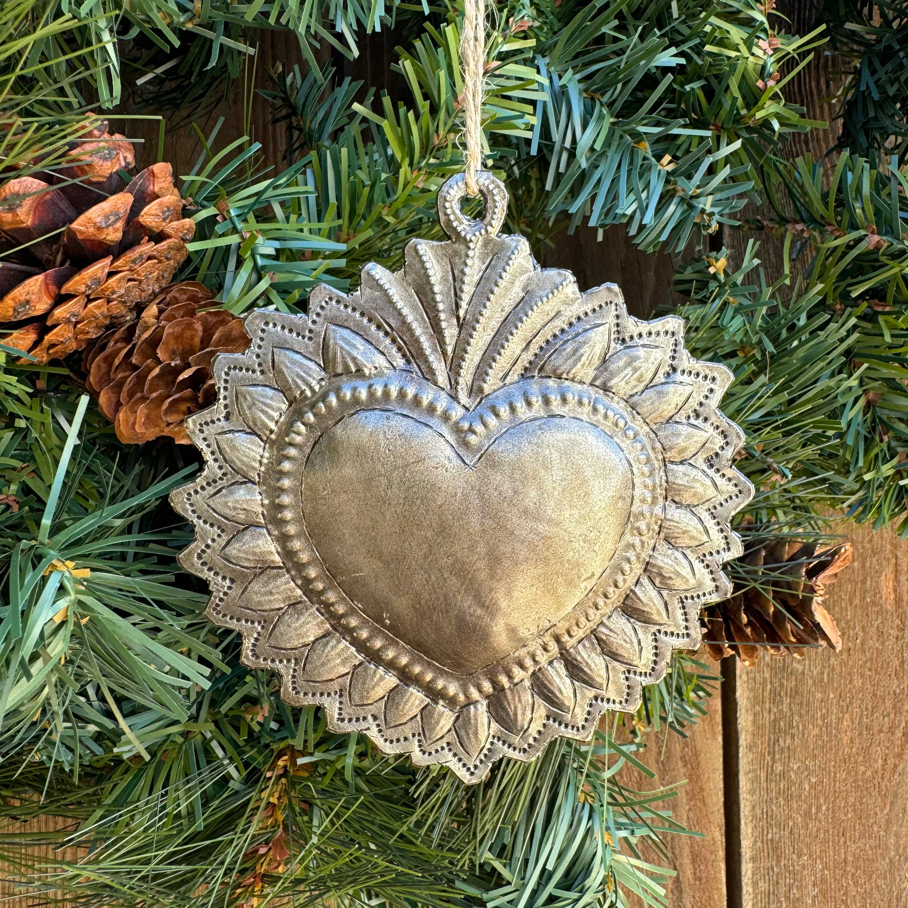 Haiti Fair Trade~ It's Cactus - Wholesale Wall Accent - Sacred Heart, Wall Decor,Handmade Metal Haiti 4.25" x 4.5"2