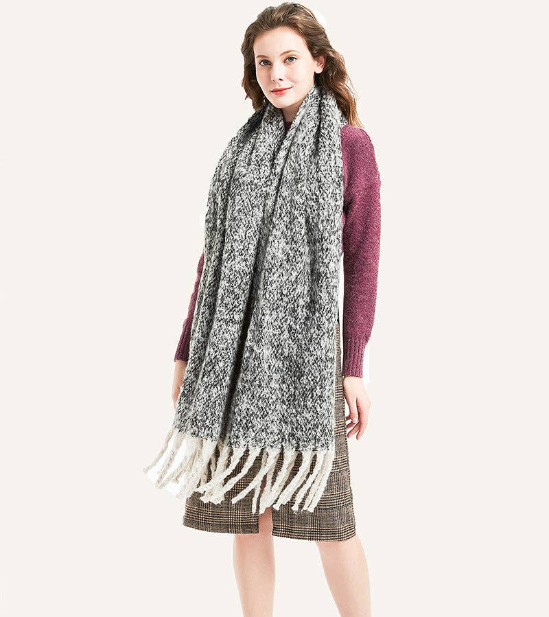 Dipped Shop - Wholesale Scarf - Women's - Solid Color Simple Tessel Scrves DPKS122014