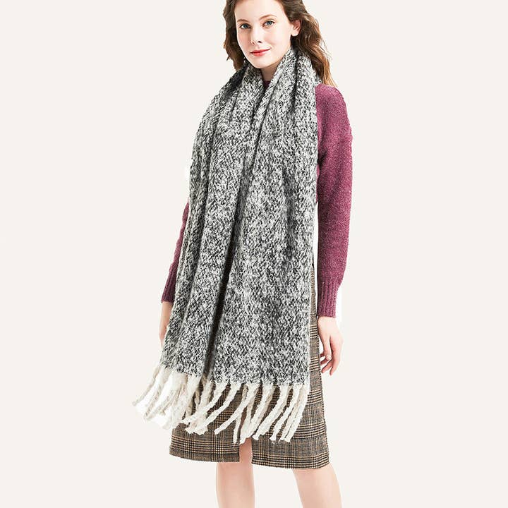 Dipped Shop - Wholesale Scarf - Women's - Solid Color Simple Tessel Scrves DPKS122014