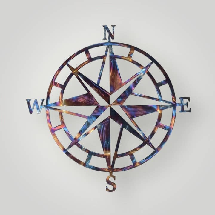 Nautical Compass Wall Art for wholesale by Rebel Metal Gifts & Decor
