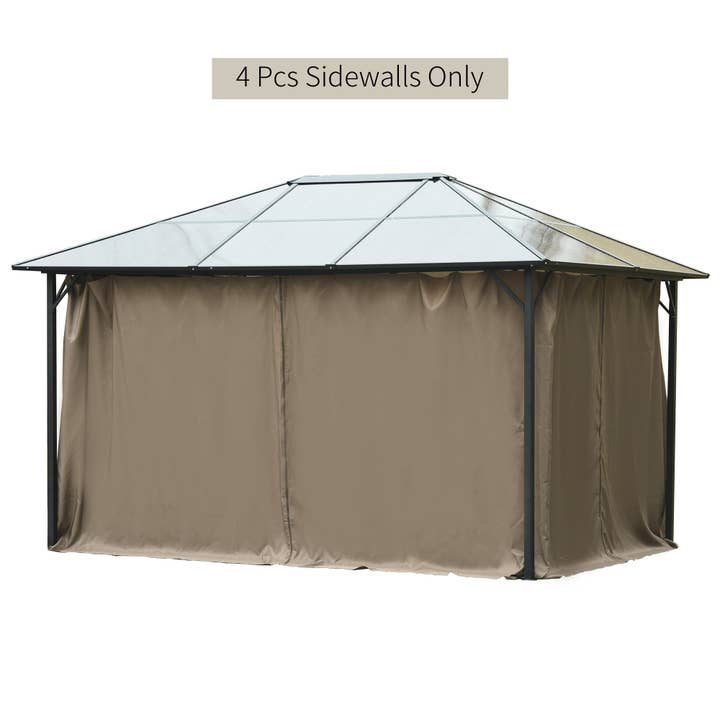 39F Inc. - Wholesale Outdoor Ornament/Decor - 10x12ft Gazebo Sidewall Curtain Set with Hooks Brown7
