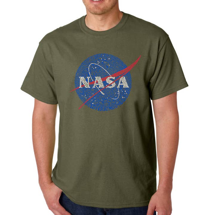 LA Pop Art - Wholesale Screen Printed T-Shirt - Men's - Men's Word Art Tee's- Nasa's Most Notable Missions4