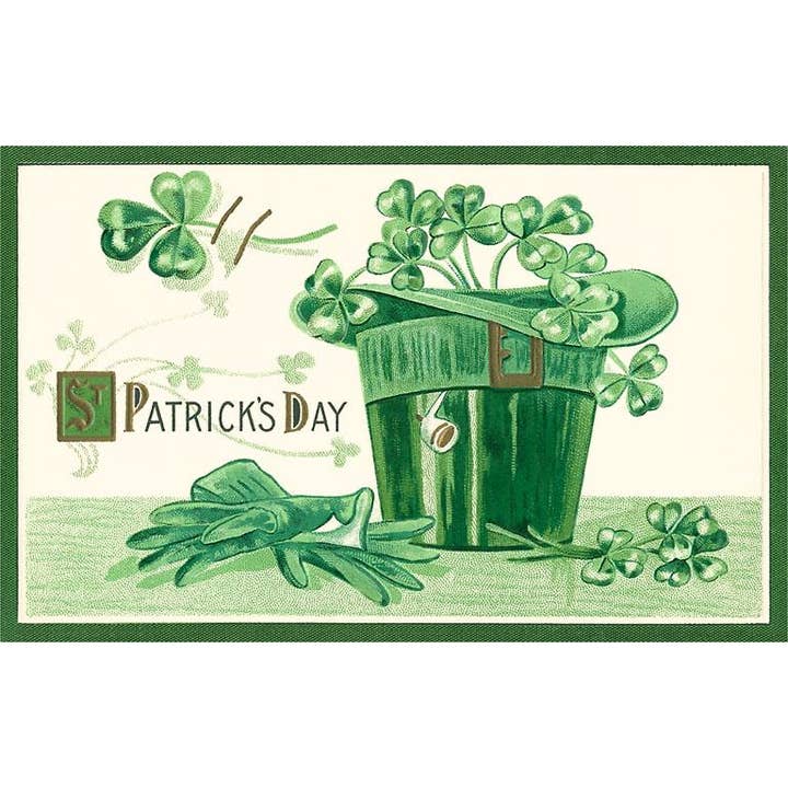 Wenskaart SP-90 Kabouterhoed met Klavertjes voor wholesale door Found Image Press