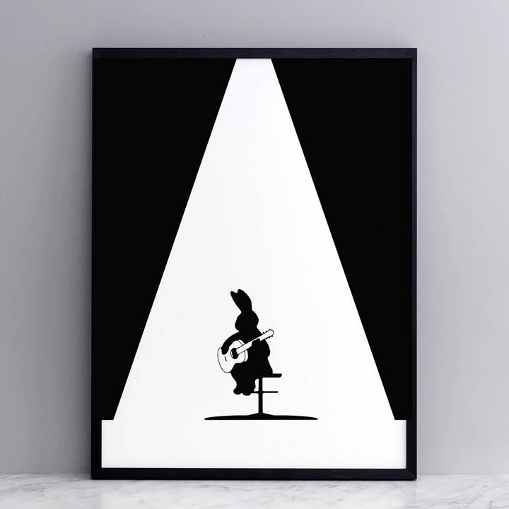 Guitar Rabbit Print for wholesale by HAM