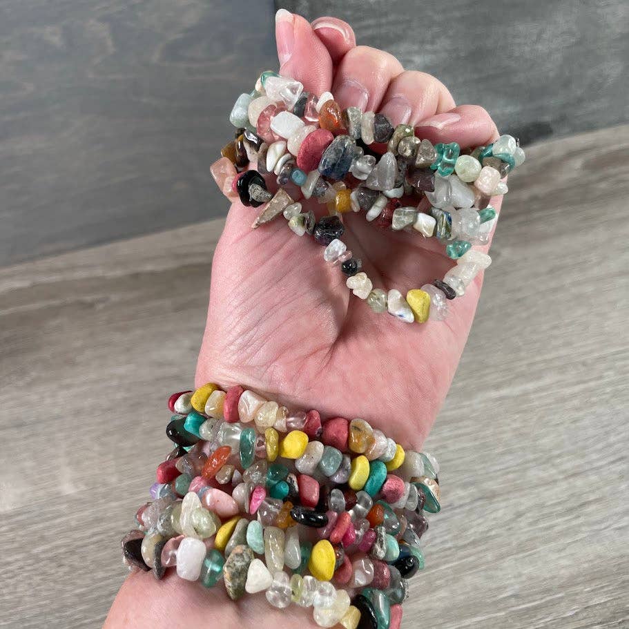 Keystone Crystals - Wholesale Beaded Bracelet - Multi-Stone Gemstone Chip Bracelets –  Wholesale Crystals9