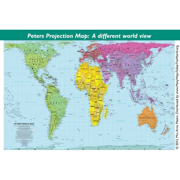 Syracuse Cultural Workers - Wholesale Postcard - Postcard - Peters Projection Map - Package of 12