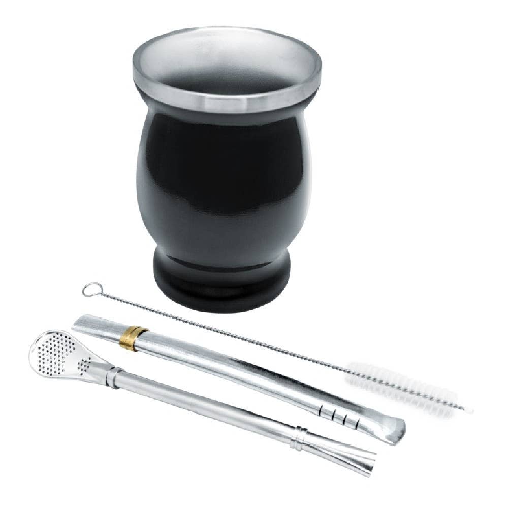 Vin Bouquet (Find It Import & Export Sl) - Wholesale Cocktail/Liquor Glass - Mate Kit with Double Wall Steel Cup 250 ml1