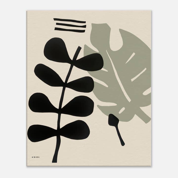 Creations Awol – Engroshandel Kunsttryk – Tropisk plantekunst med grafiske blade: Lærredskunsttryk2