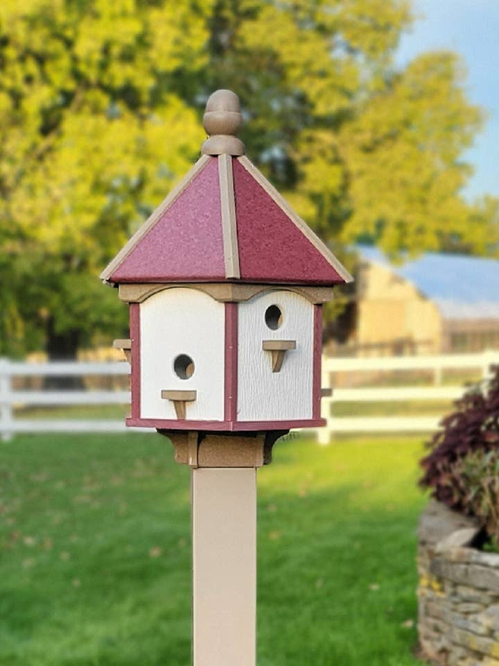 X-Large Bird House - 6 Nesting Compartments - Amish Handmade - Weather Resistant - Made of Poly Lumber - Birdhouse Outdoor for wholesale by Better Crafter