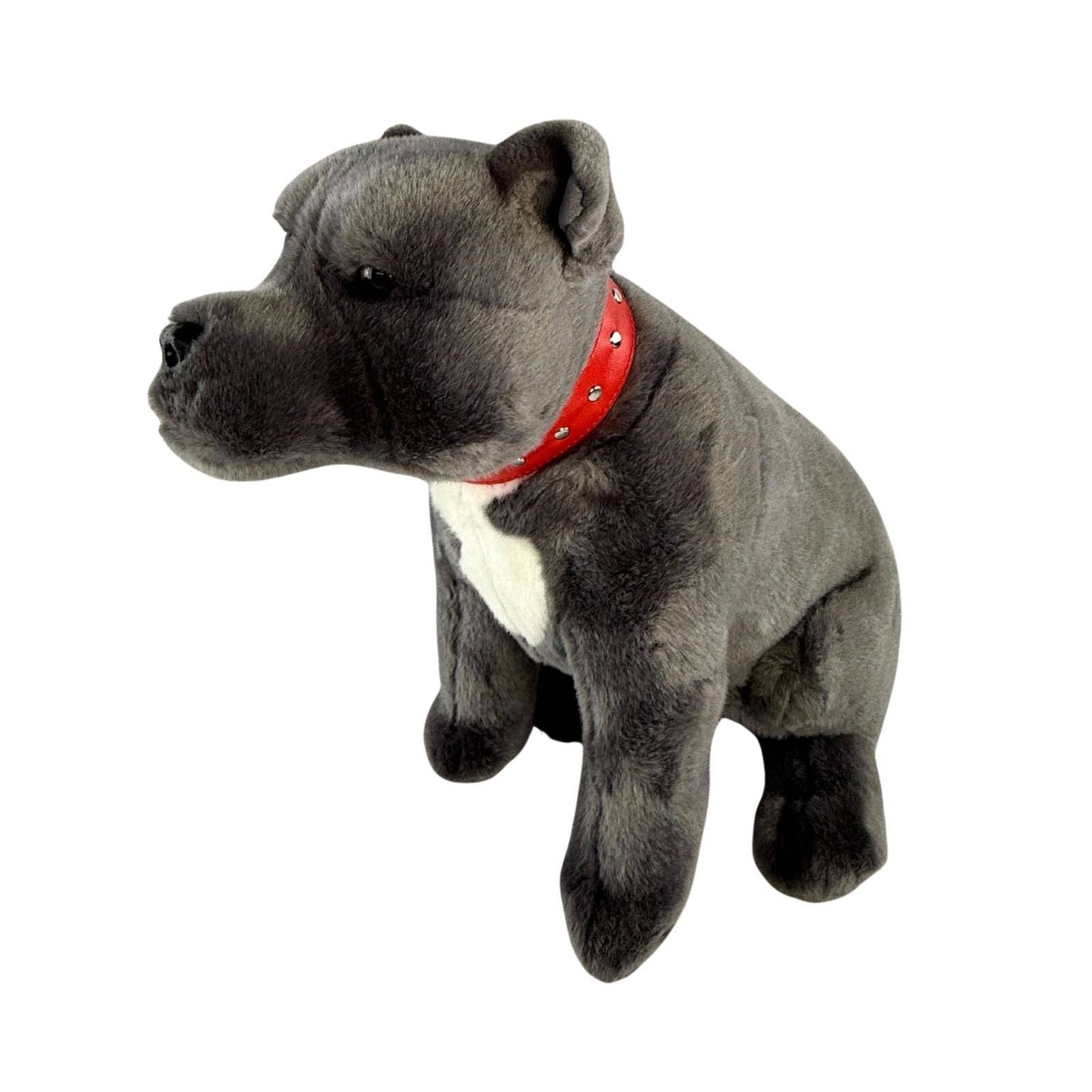 Bocchetta Plush Toys - Vendita all'ingrosso Peluche - Cani - Storm - Staffy - 32 cm seduto, grigio6