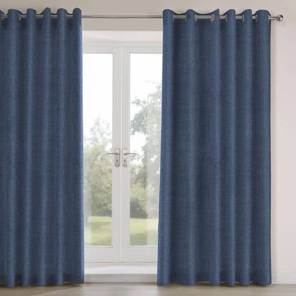 Tende foderate in tessuto Casina Navy per la vendita all'ingrosso da parte di TEXTURED LIVES