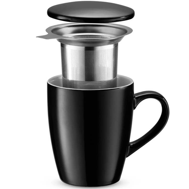 Godinger - Wholesale Coffee Mug - Set of 2 Infuser Mugs with Lid3