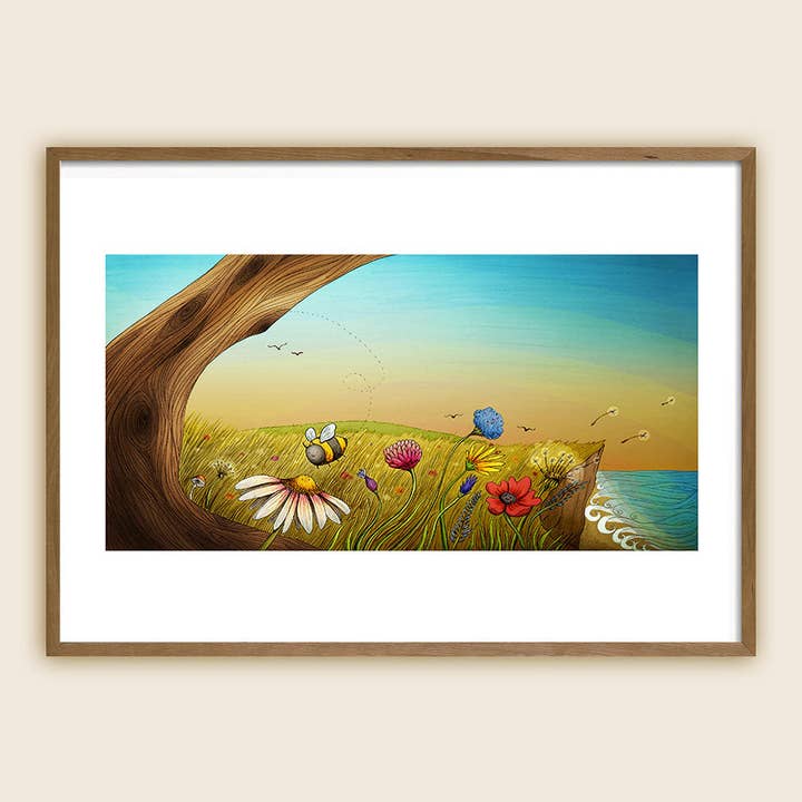 Lámina artística de Wild Flower Meadow: «La tierra se ríe en las flores» para venta al por mayor de Maia Walczak