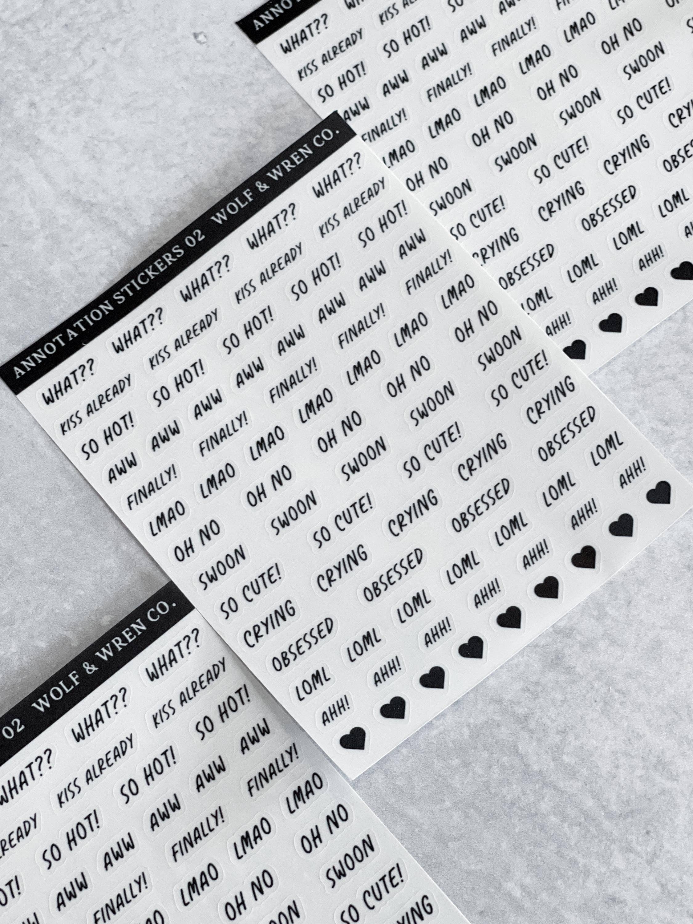 Wolf & Wren Co. – Großhandel Aufkleber – Aufkleber für Anmerkungen 021