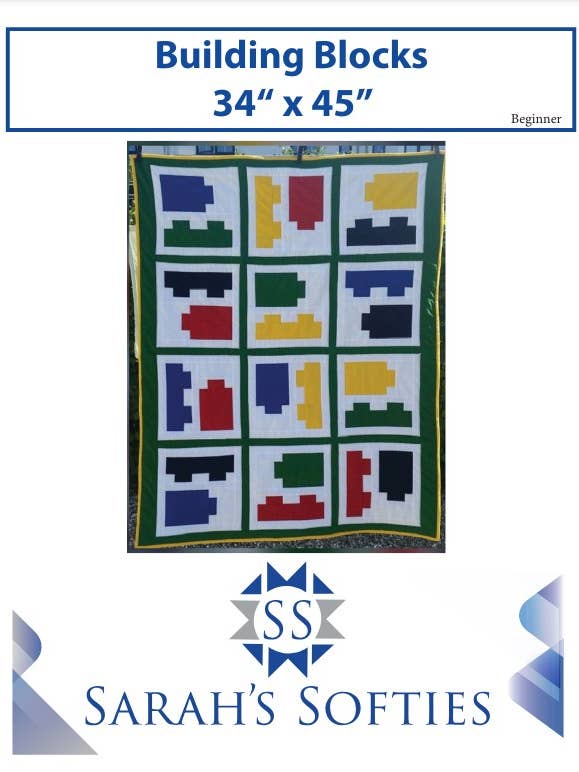 Building Blocks Quilt Pattern for wholesale by Sarah's Softies