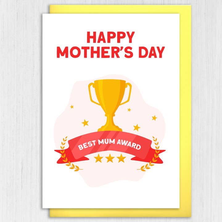 Prints With Personality – wholesale Mother’s Day card – Mother's Day card: Best mum/mom award (Size A6/A5/A4/Square)
