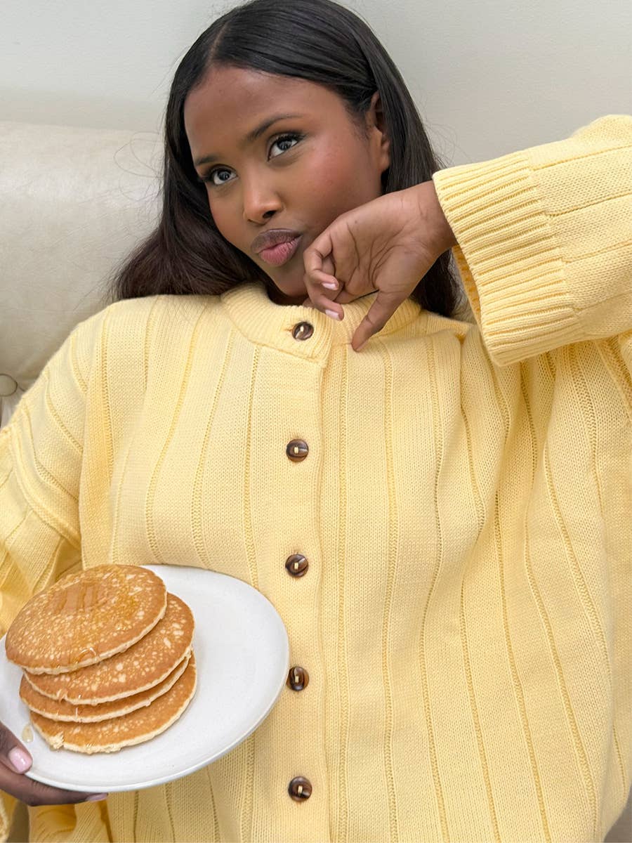 Hope & Sunshine – Engroshandel Cardigan - Dame – Ribbet cardigan med rund hals12