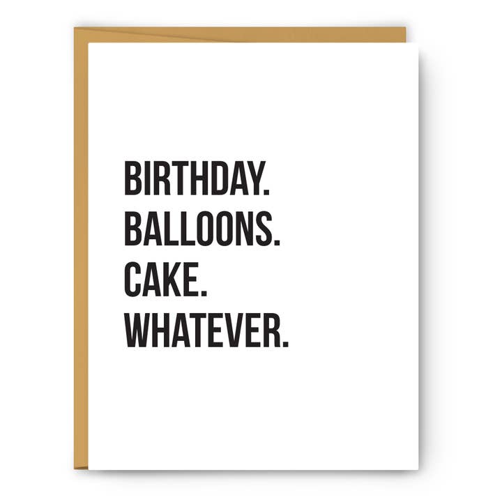 Geburtstag. Luftballons. Torte. Wie auch immer. - Geburtstagskarte für den Großhandel von Footnotes