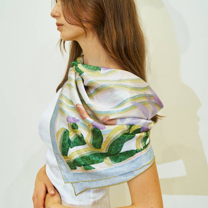 "Ethereal Mirage" Large Silk Scarf - Pastel for wholesale on Faire1