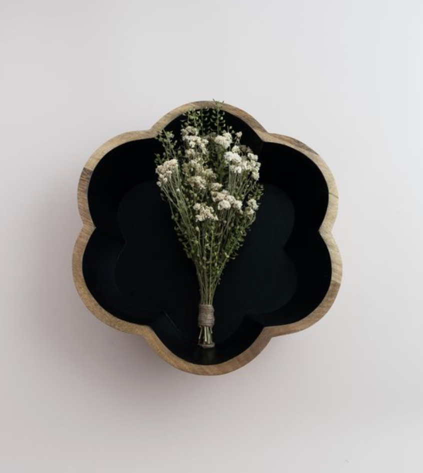 Made Market Co. - Wholesale Serveerschaal - Zwarte bloemvormige schaal8