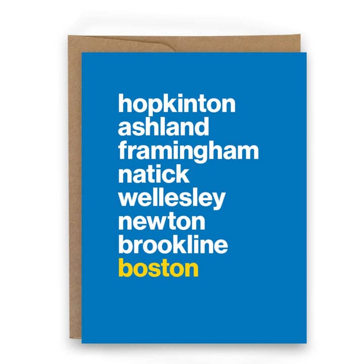 Boston (Ciudades del Curso) - Tarjeta para venta al por mayor de sweaty ponytales