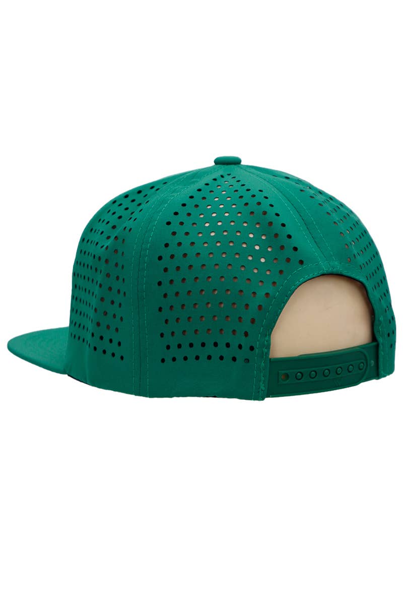 Cap Zone - Wholesale Flat Brim Cap - Men's - 7 Panel Perforated Cotton Poly Blend Snapback7